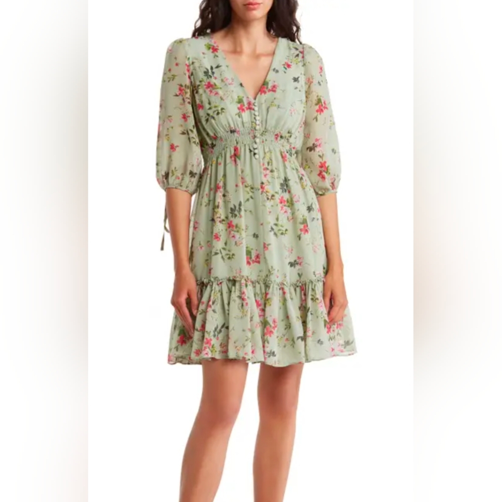 Floral Green Dress